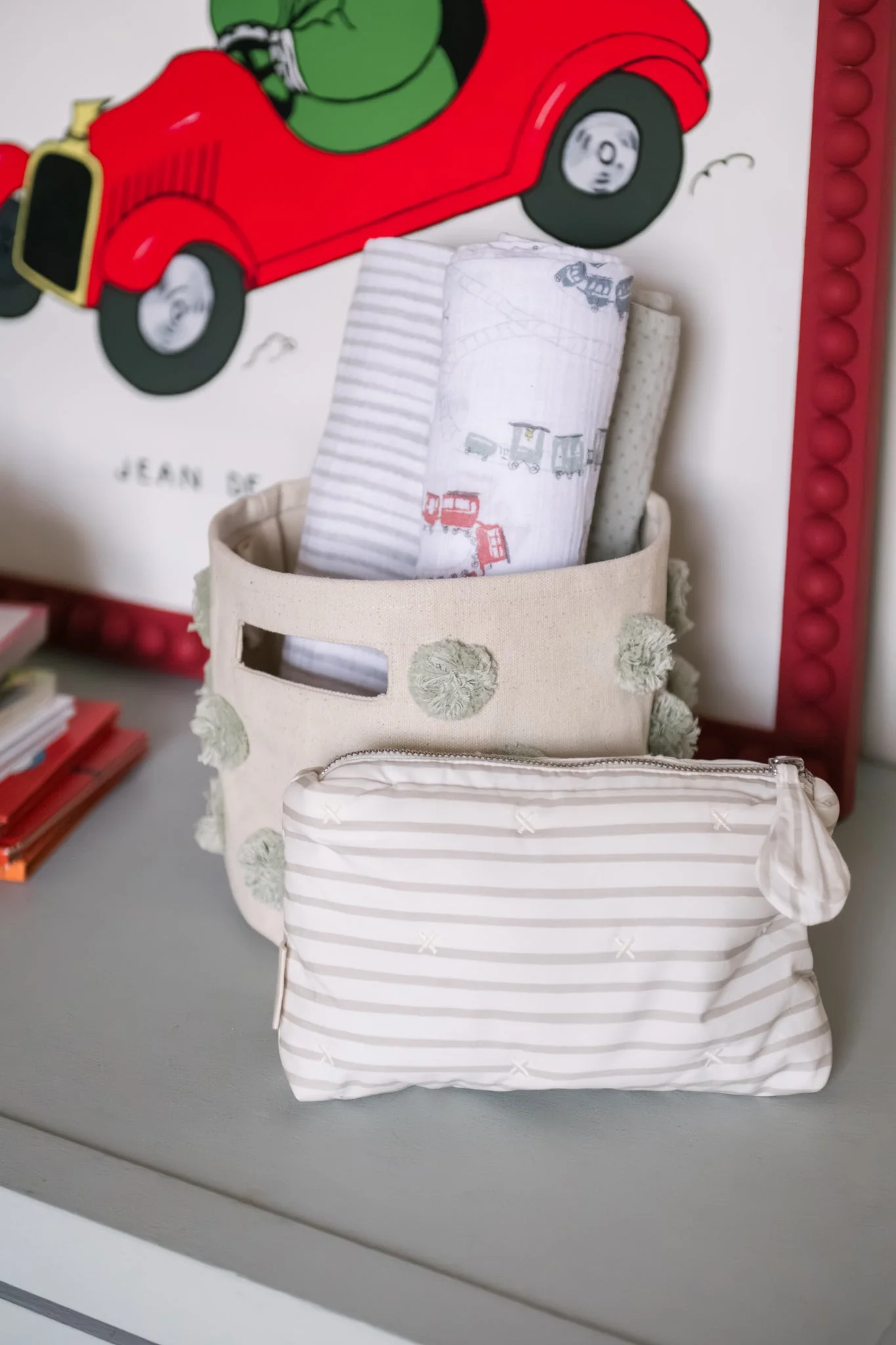Organic Cotton Muslin Swaddle - Locomotive - Image 3