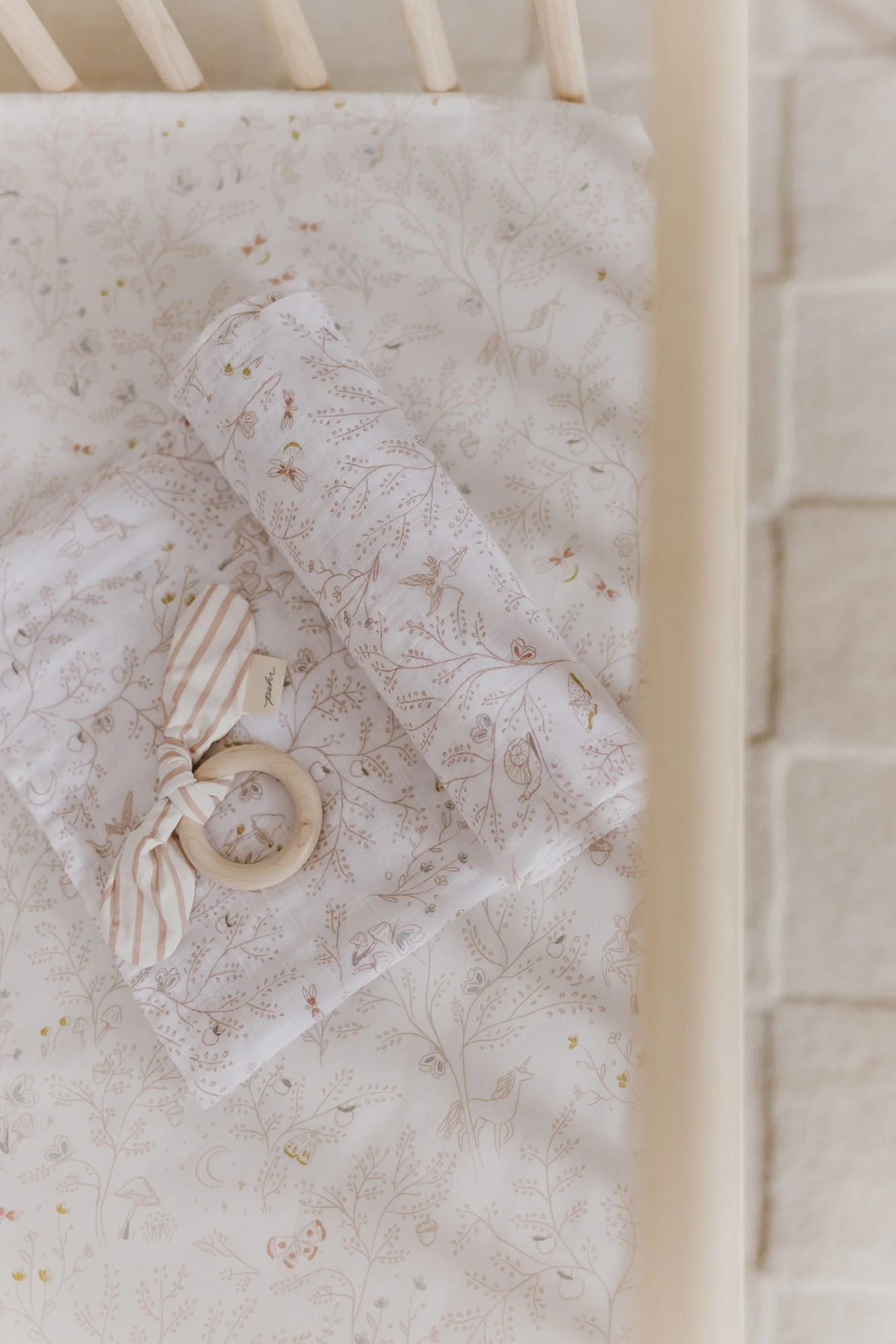 Organic Cotton Muslin Swaddle - Secret Garden - Image 2