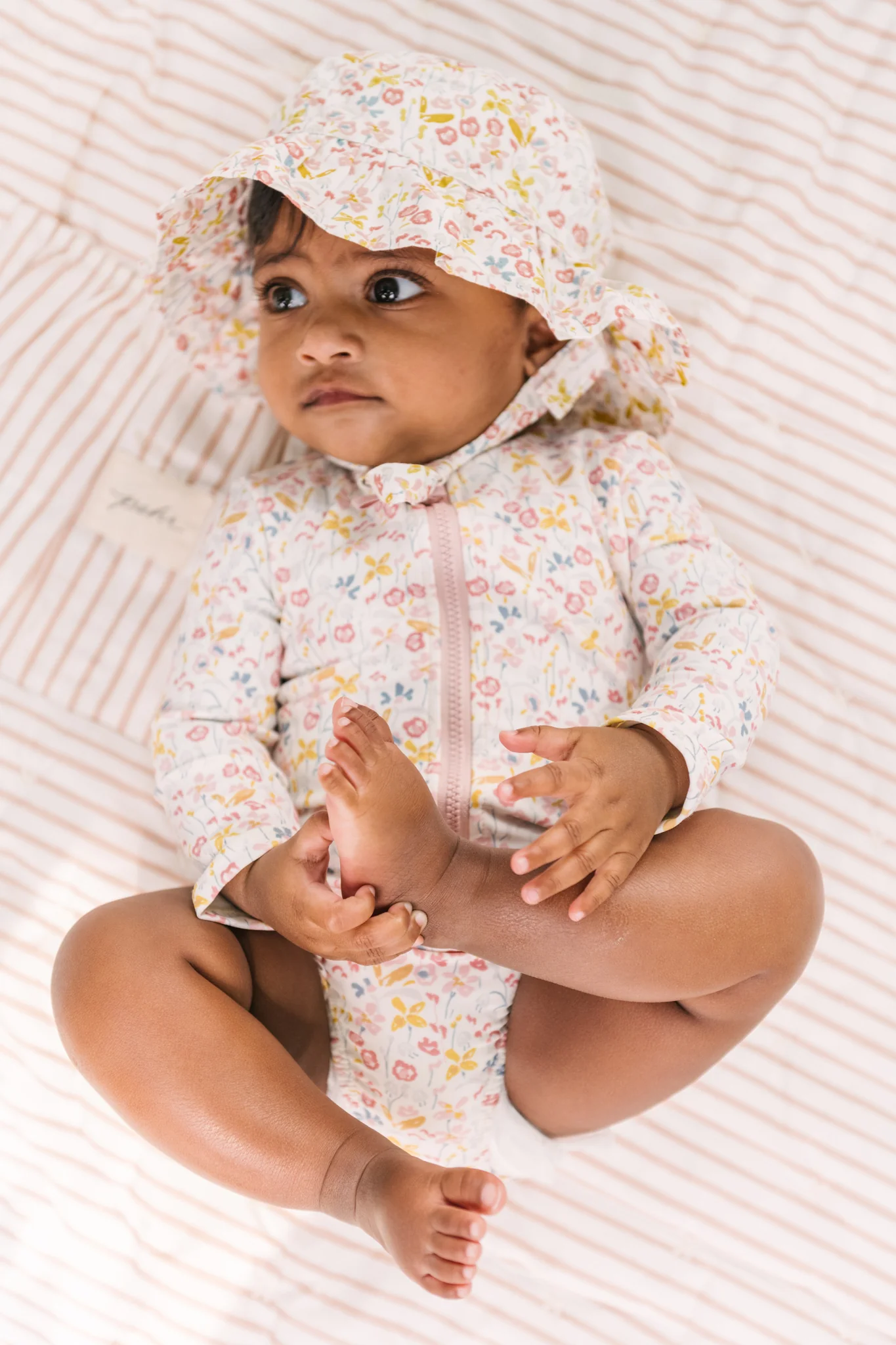 Swim Long Sleeve Hip Ruffle One-Piece - Floret - Image 2