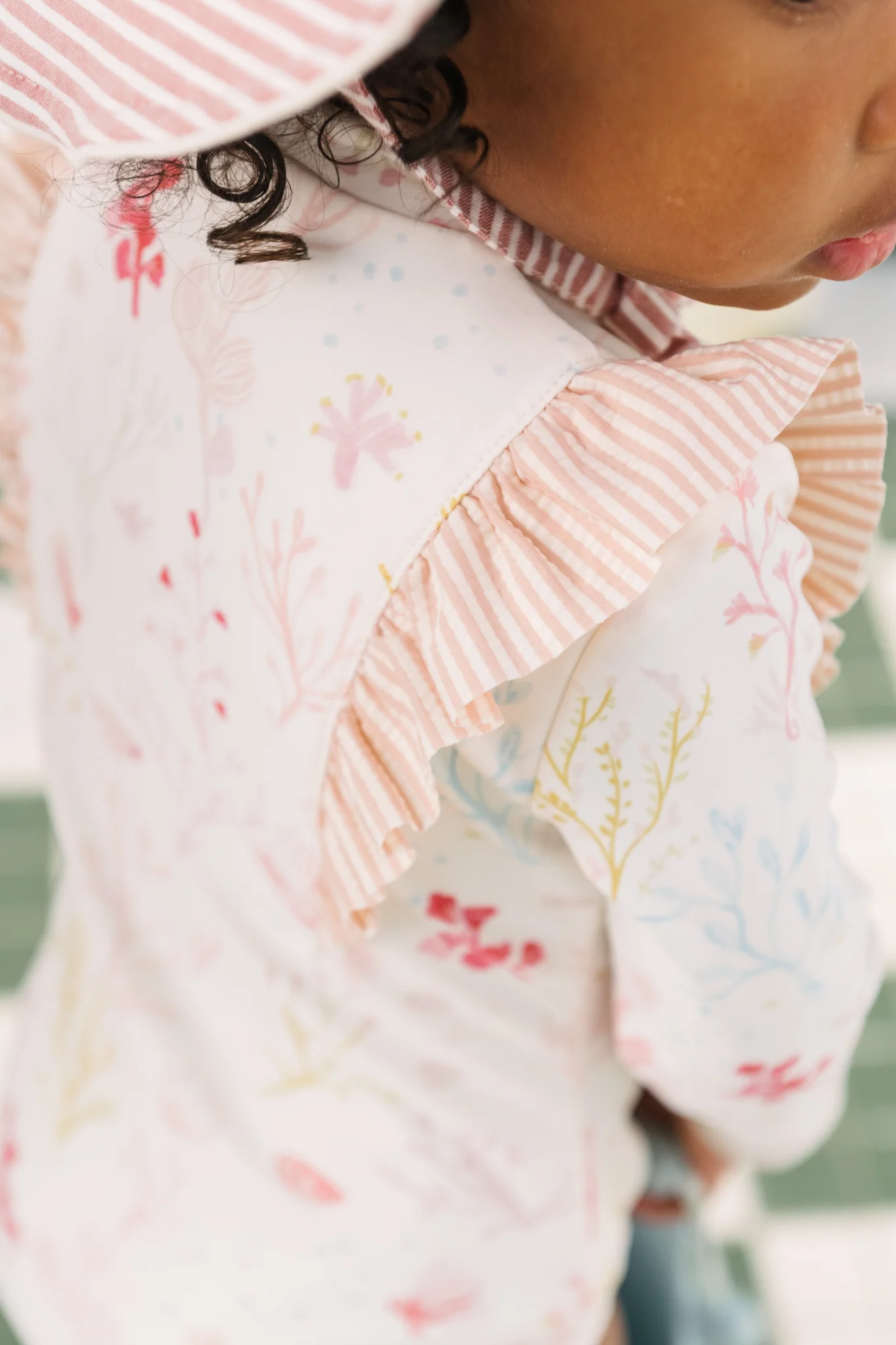 Swim Long Sleeve Ruffle One-Piece - Sea Bloom - Image 3