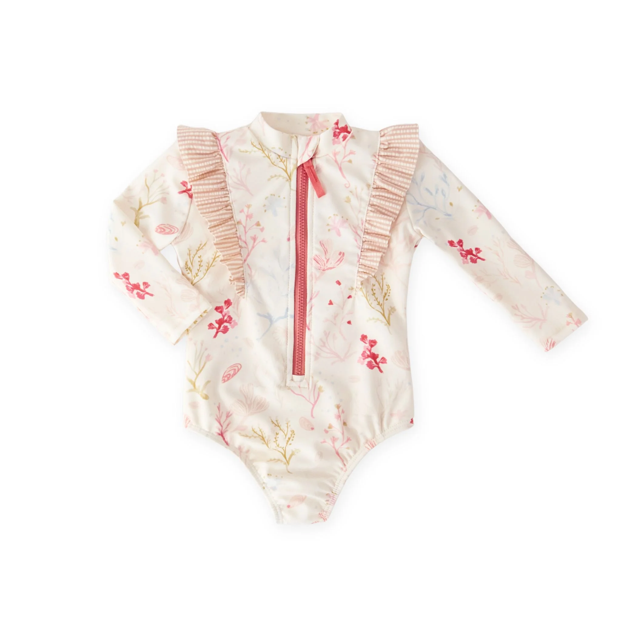 Swim Long Sleeve Ruffle One-Piece - Sea Bloom - Image 5