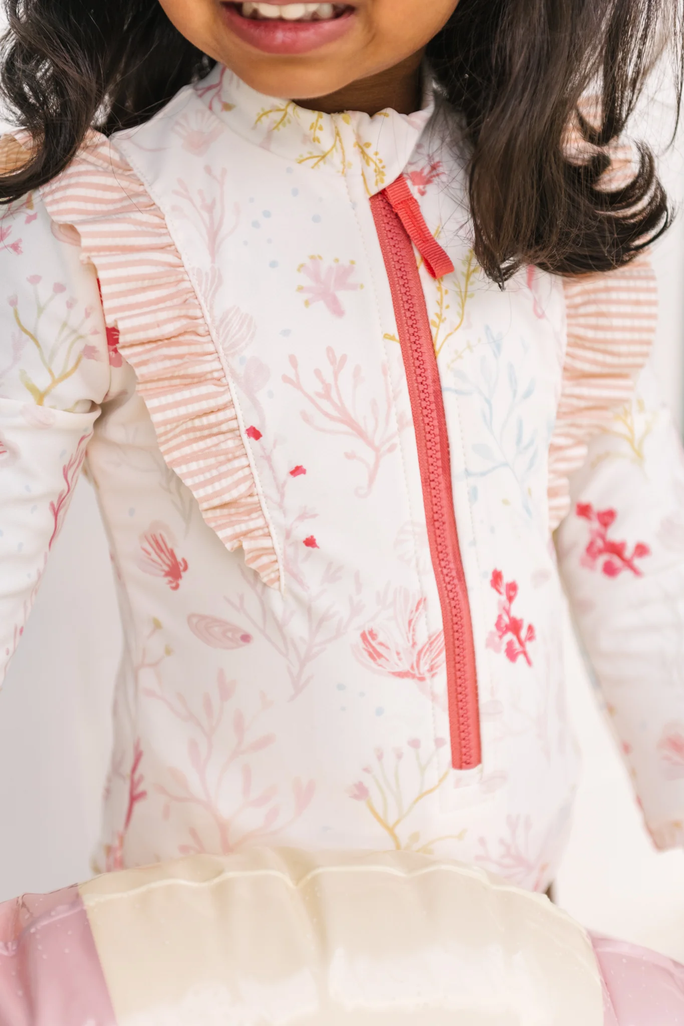 Swim Long Sleeve Ruffle One-Piece - Sea Bloom - Image 9