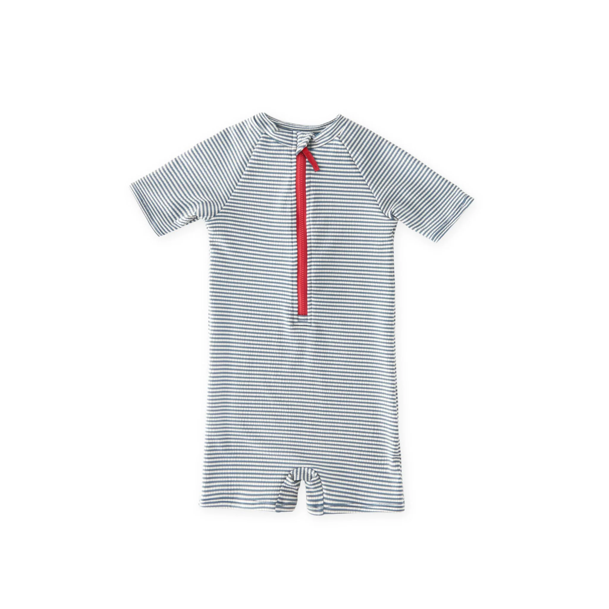 Swim Short Sleeve One-Piece - Seersucker Ink - Image 4