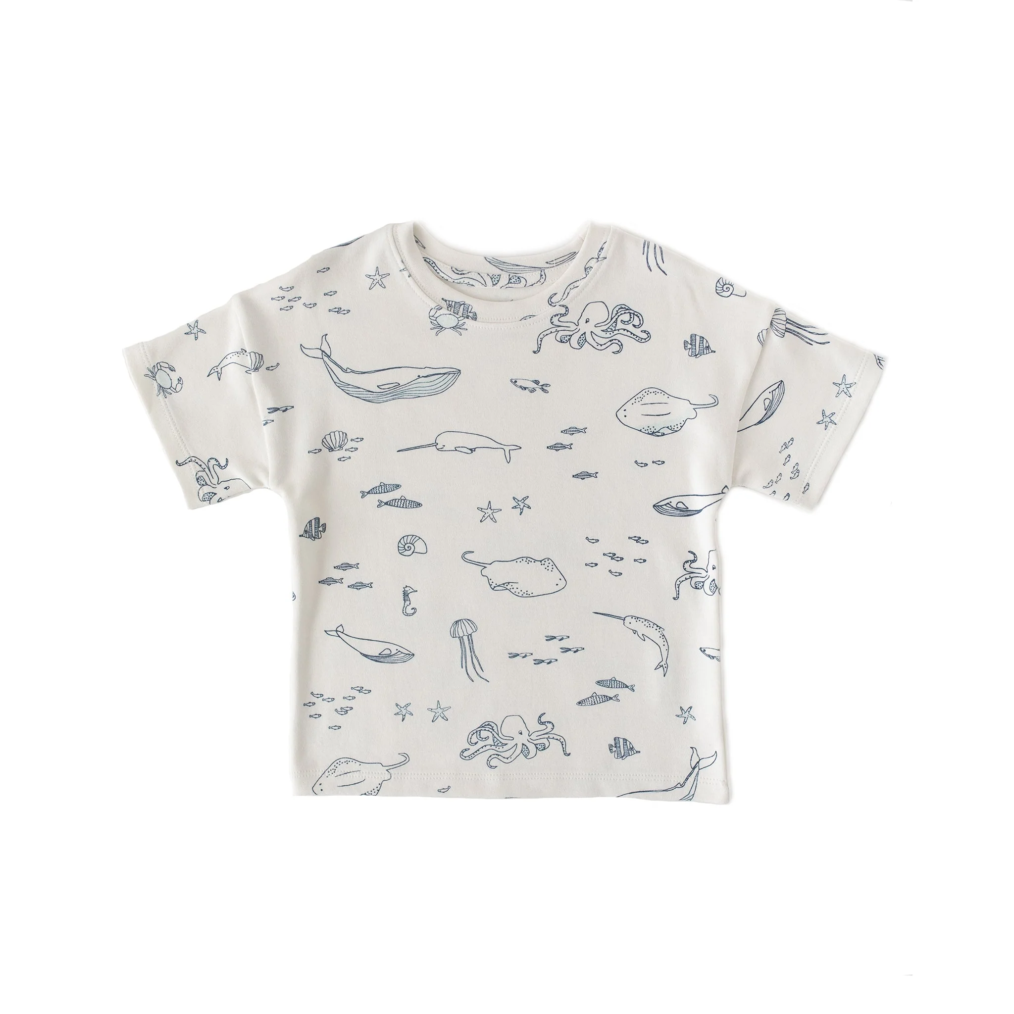 Dropped Shoulder Short Sleeve T-Shirt - Life Aquatic - Image 8