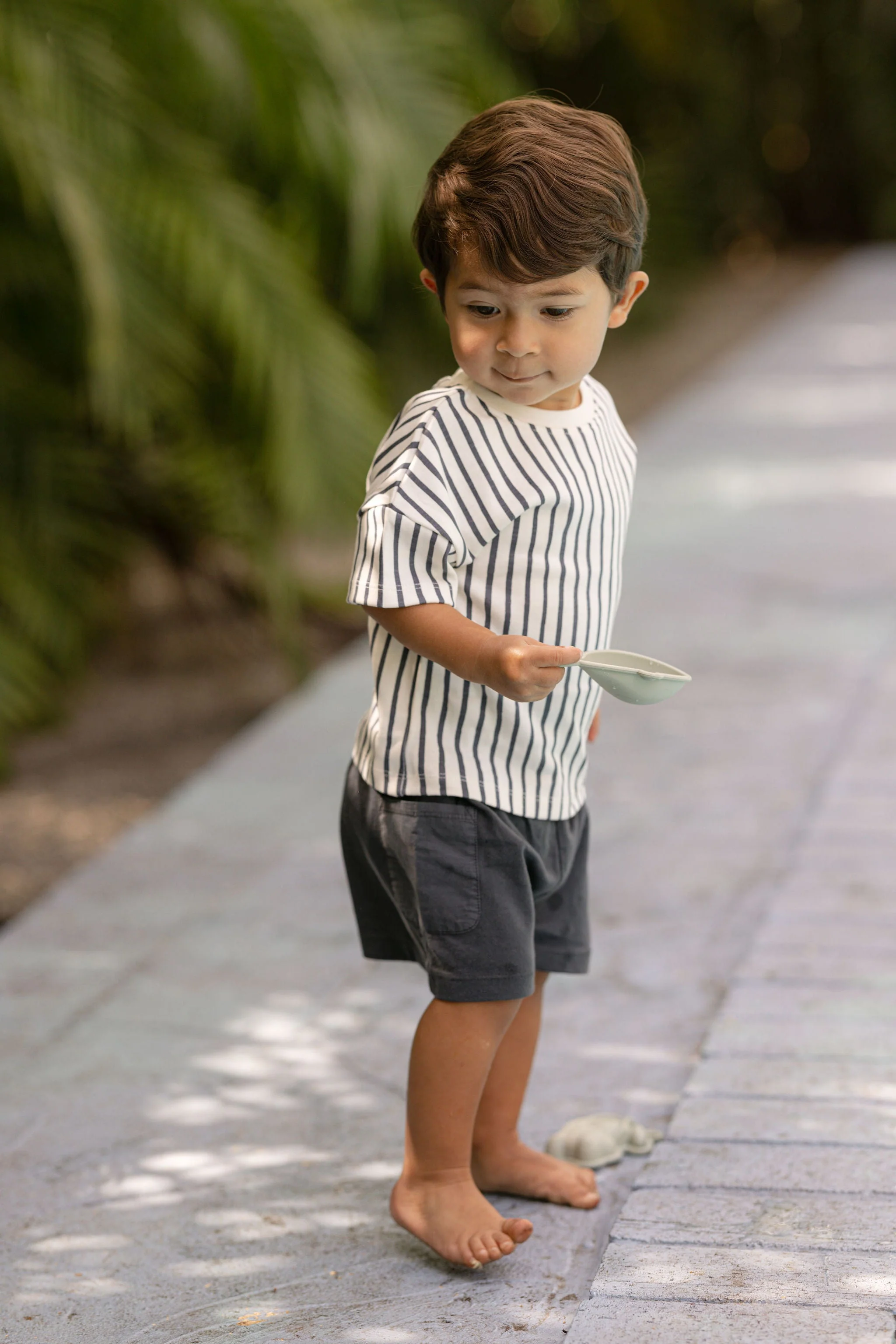 Dropped Shoulder Short Sleeve T-Shirt - Stripes Away Ink Blue - Image 2