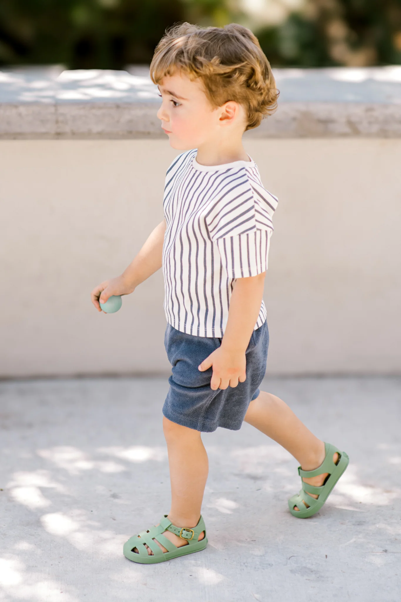 Dropped Shoulder Short Sleeve T-Shirt - Stripes Away Ink Blue - Image 5