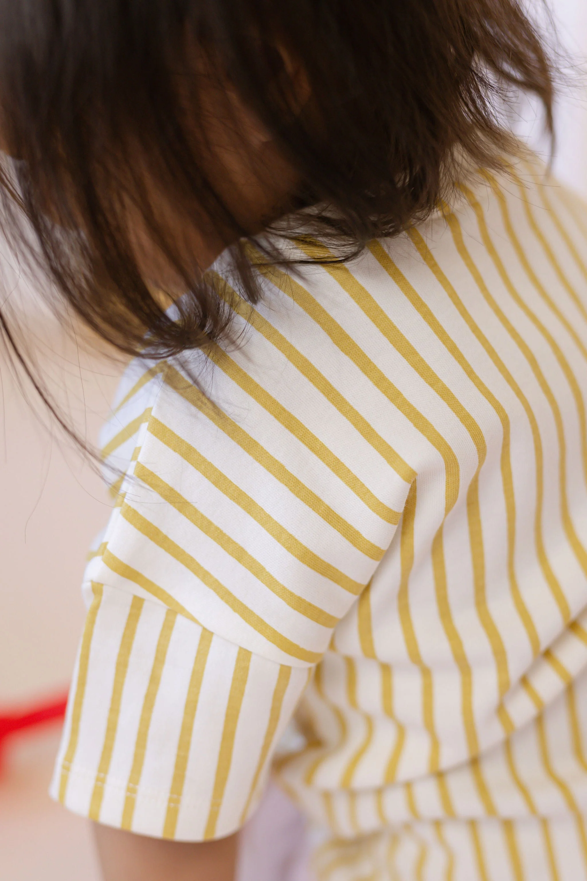 Dropped Shoulder Short Sleeve T-Shirt - Stripes Away Marigold - Image 2