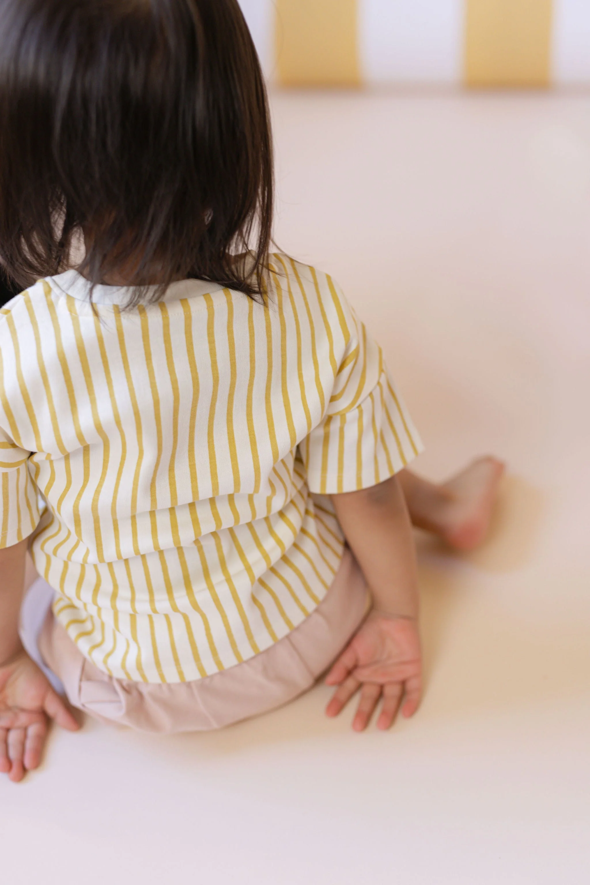 Dropped Shoulder Short Sleeve T-Shirt - Stripes Away Marigold - Image 5