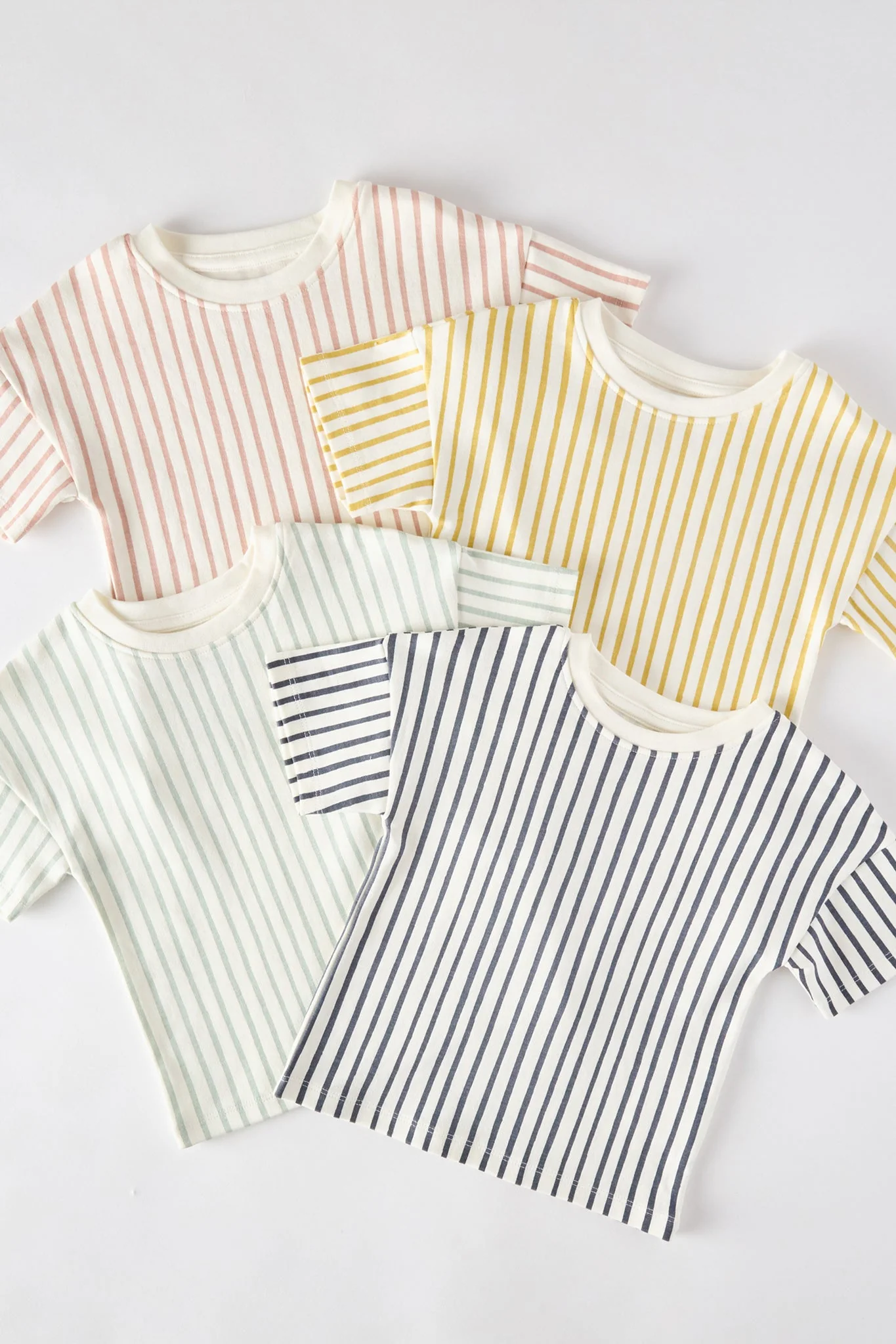 Dropped Shoulder Short Sleeve T-Shirt - Stripes Away Marigold - Image 7