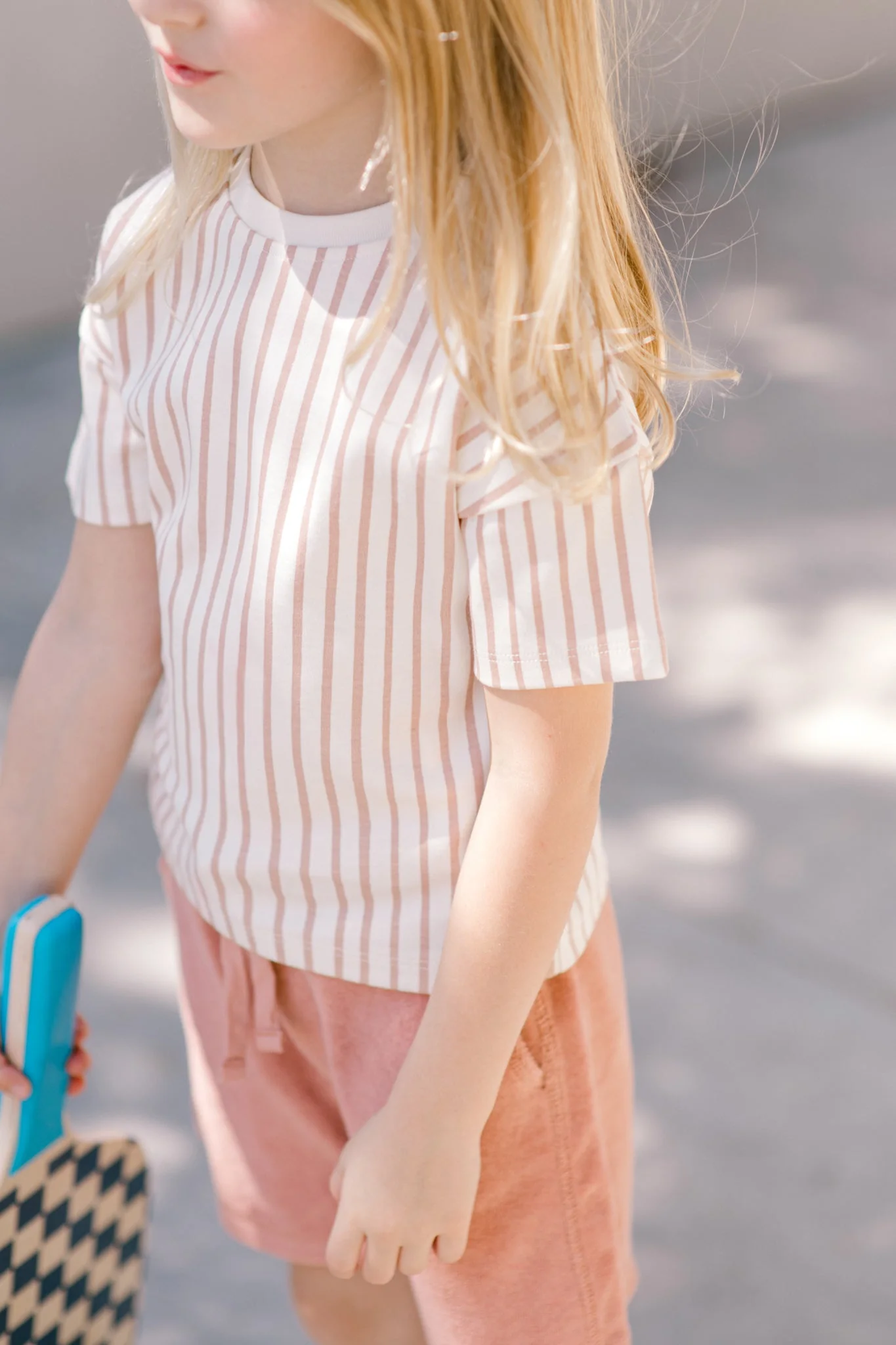 Dropped Shoulder Short Sleeve T-Shirt - Stripes Away Peony - Image 4