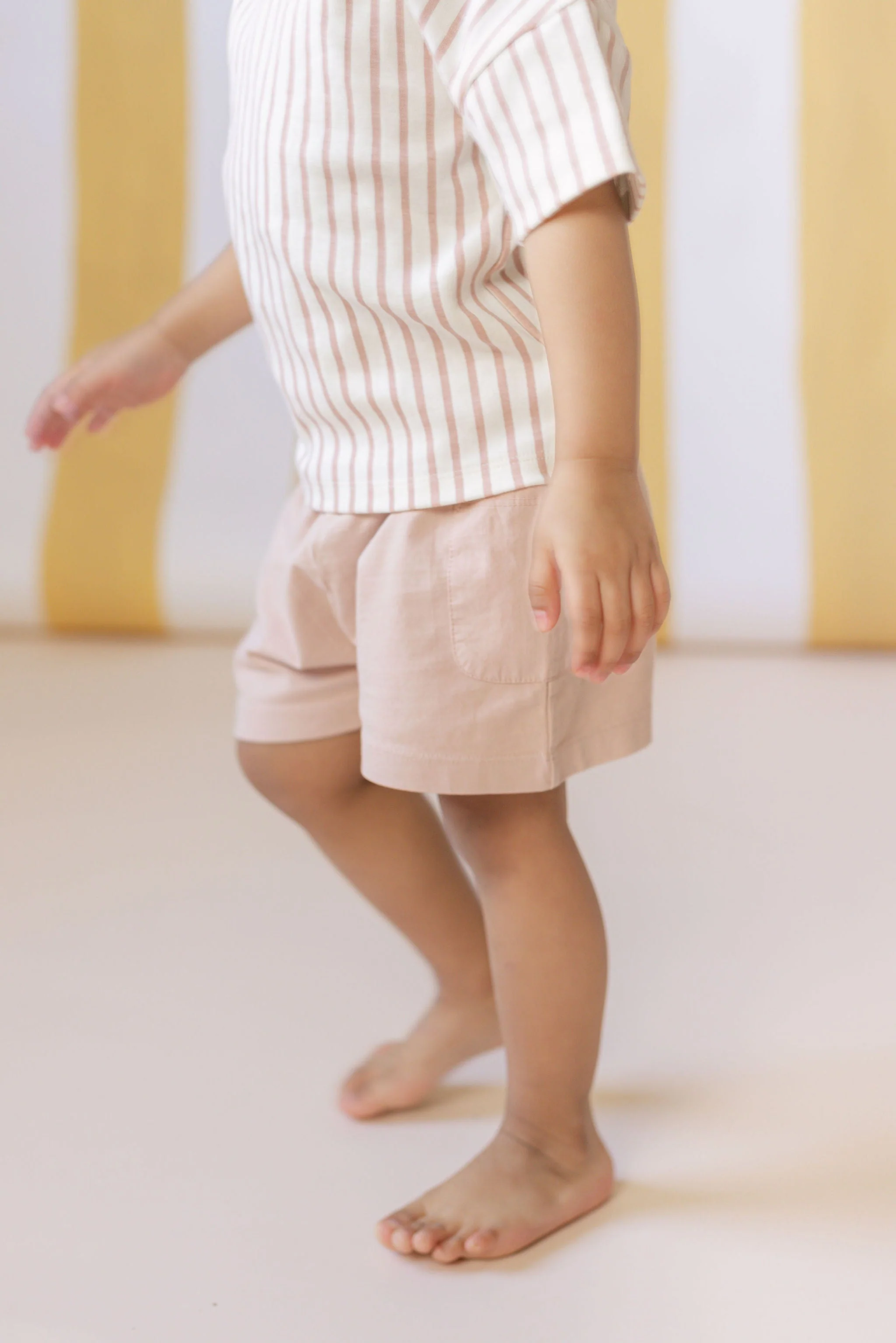 Dropped Shoulder Short Sleeve T-Shirt - Stripes Away Peony - Image 5