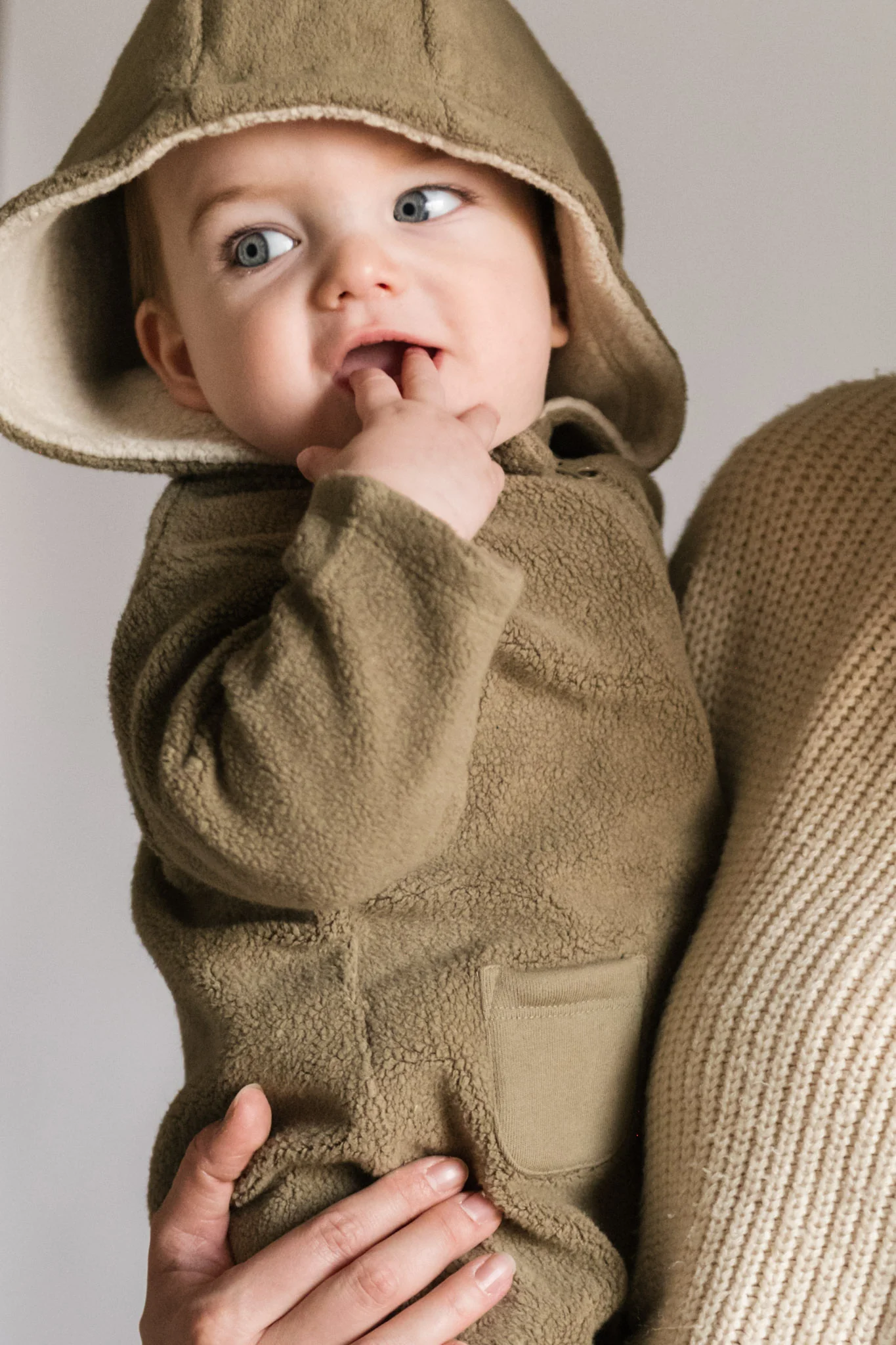 Teddy Fleece Baby Suit - Moss - Image 2