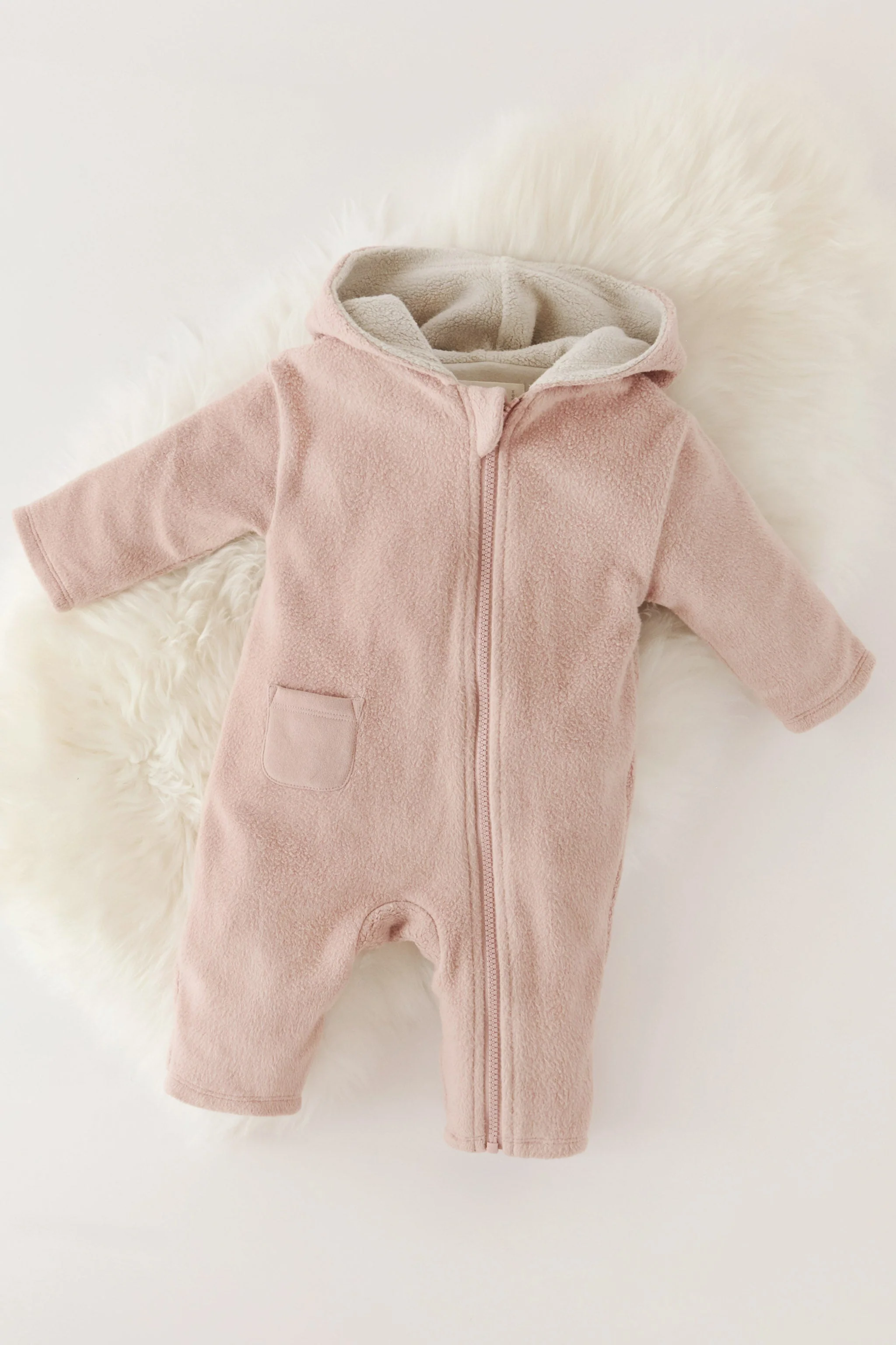 Teddy Fleece Baby Suit - Rose Pink - Image 6