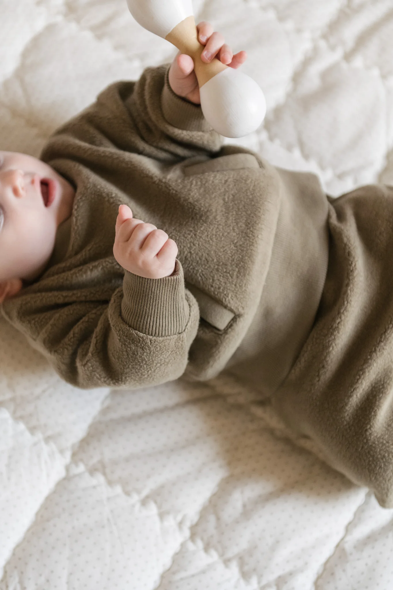Teddy Fleece Dropped Shoulder Sweatshirt - Moss - Image 2
