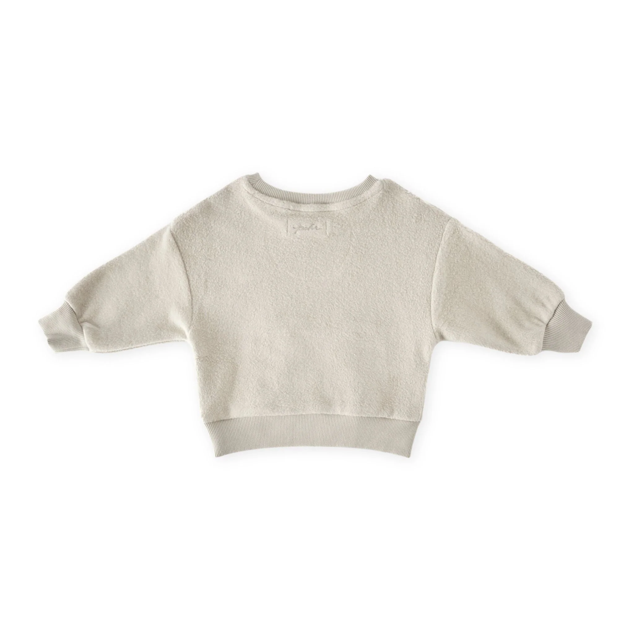 Teddy Fleece Dropped Shoulder Sweatshirt - Stone - Image 11