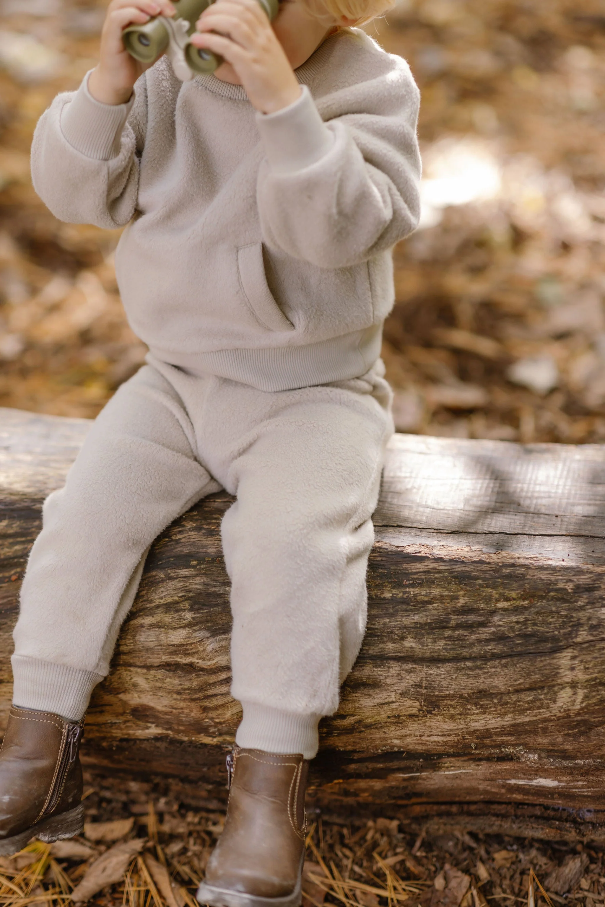 Teddy Fleece Dropped Shoulder Sweatshirt - Stone - Image 6