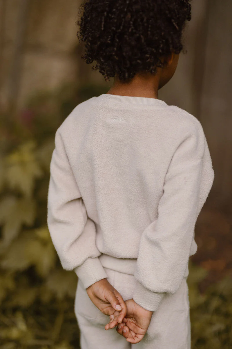 Teddy Fleece Dropped Shoulder Sweatshirt - Stone - Image 8