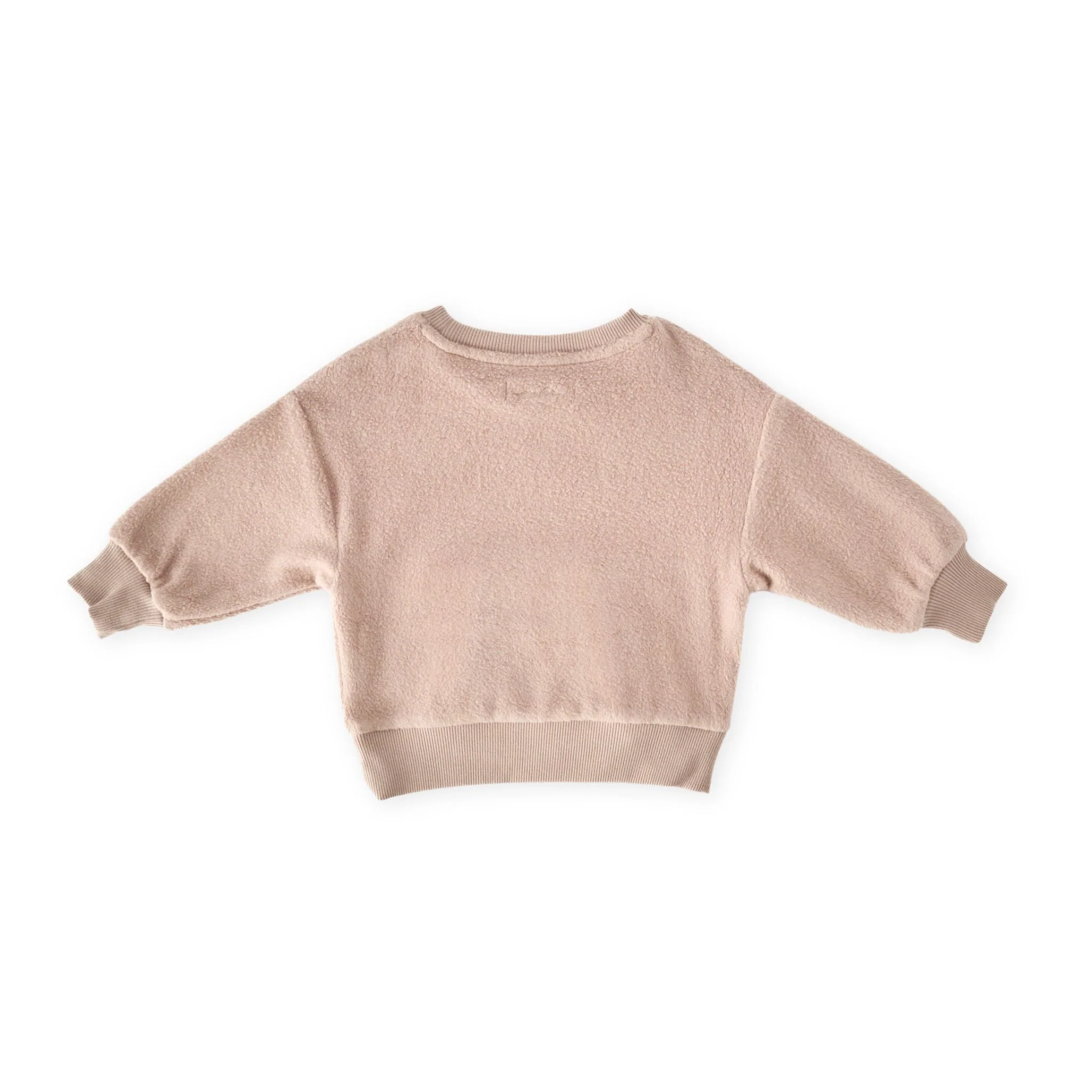 Teddy Fleece Kids Dropped Shoulder Sweatshirt - Rose Pink - Image 5