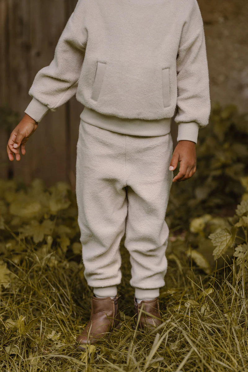 Teddy Fleece Kids Jogger - Stone - Image 2