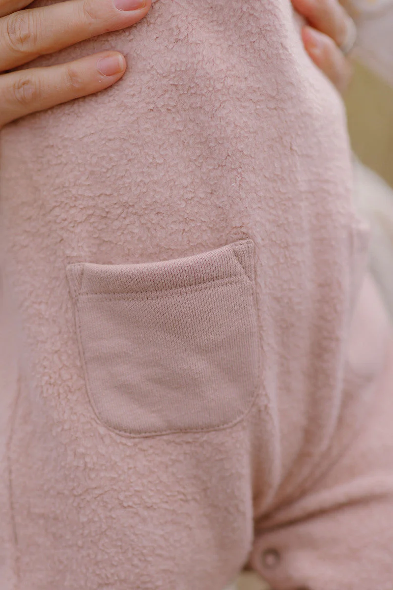Teddy Fleece Overall - Rose Pink - Image 6