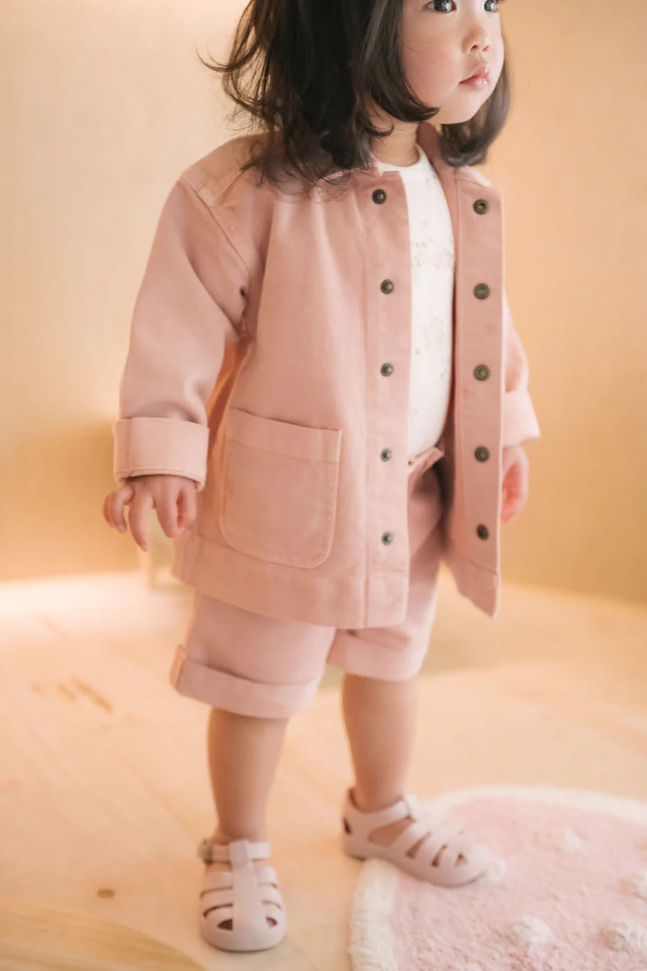 Vintage Twill Baby Chore Jacket - Peony - Image 4