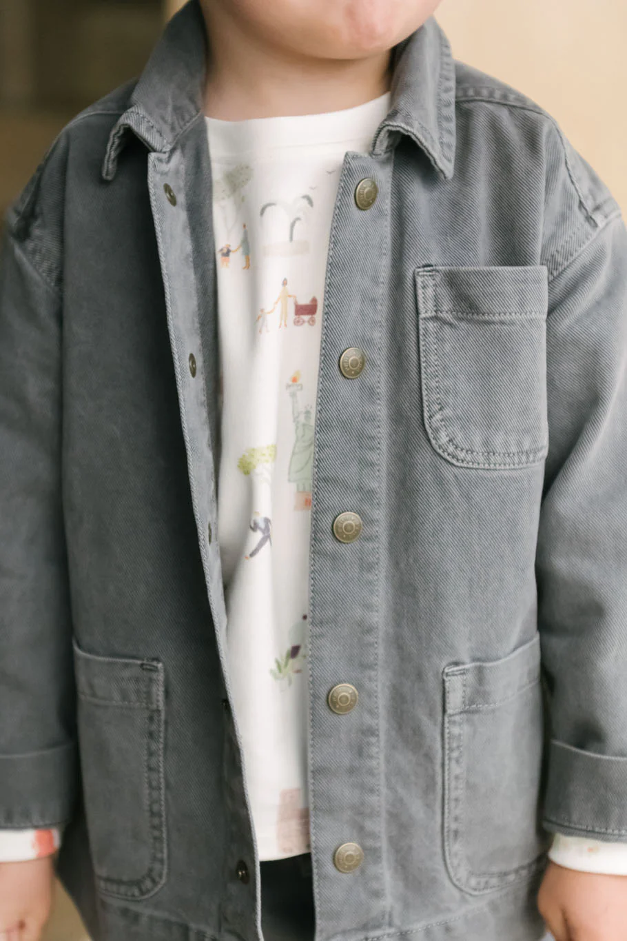 Vintage Twill Toddler Chore Jacket - Charcoal - Image 2