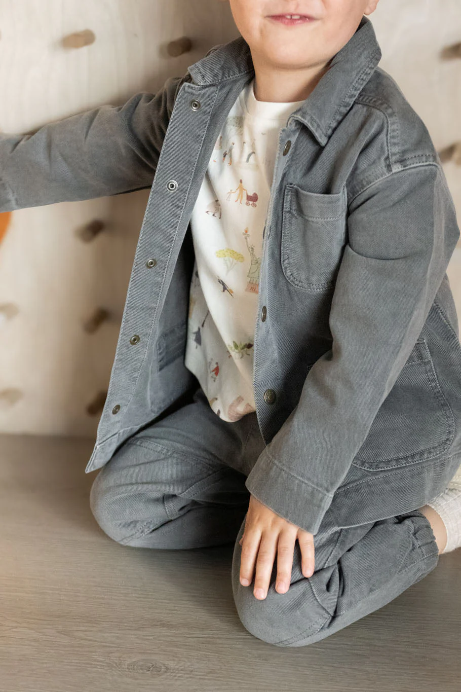 Vintage Twill Toddler Chore Jacket - Charcoal - Image 3