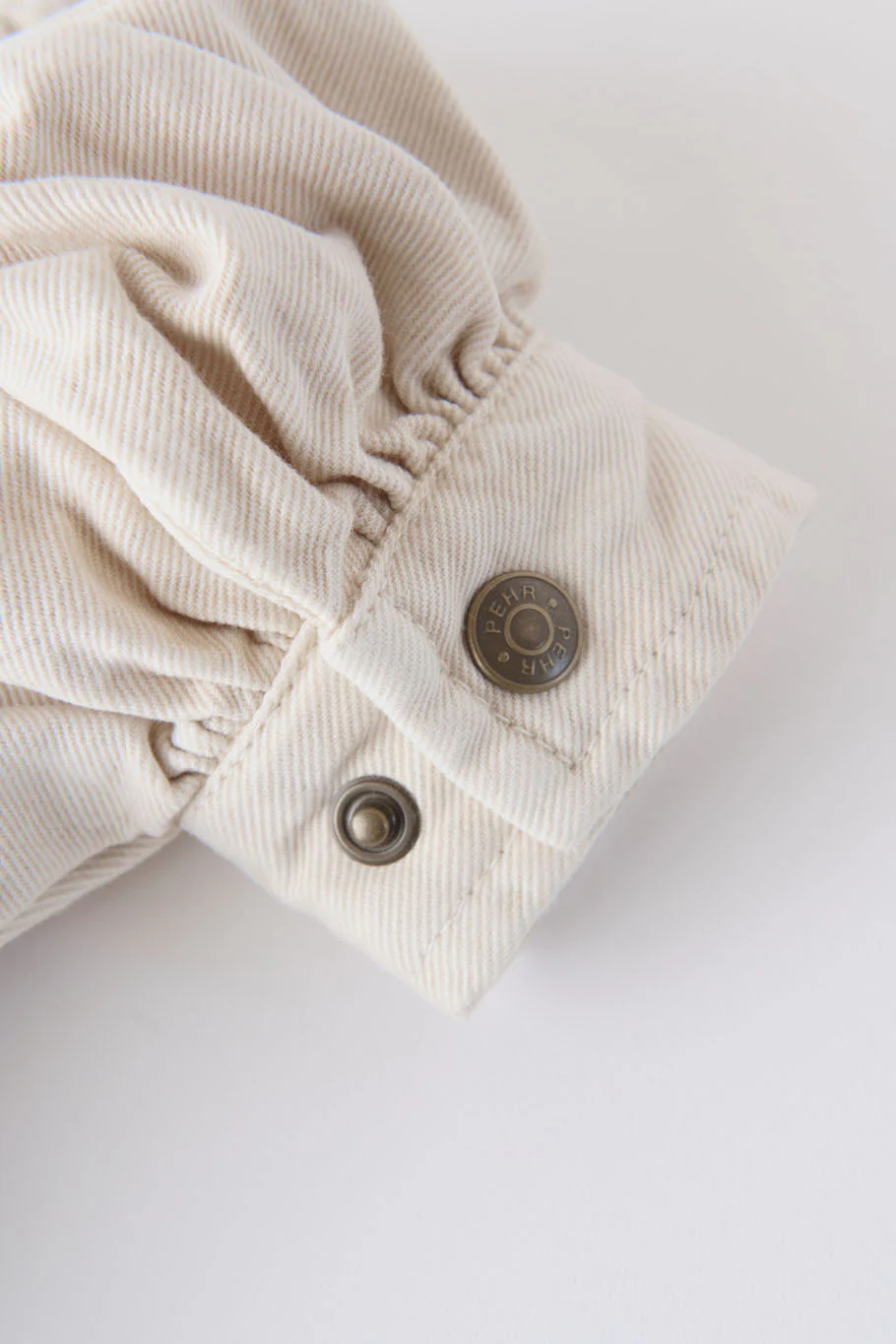Vintage Twill Toddler Puff Sleeve Jumpsuit - Natural - Image 4