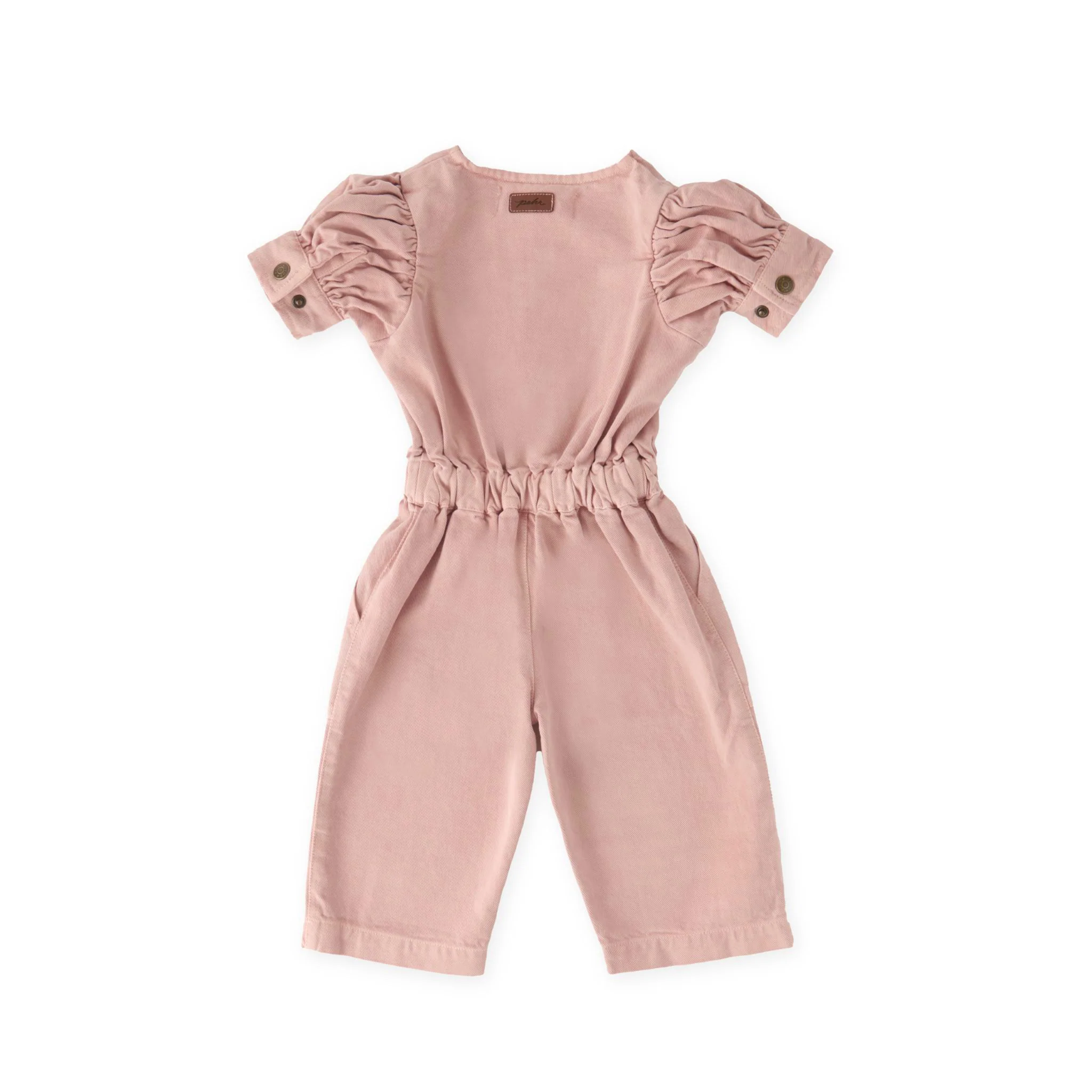 Vintage Twill Toddler Puff Sleeve Jumpsuit - Peony - Image 7