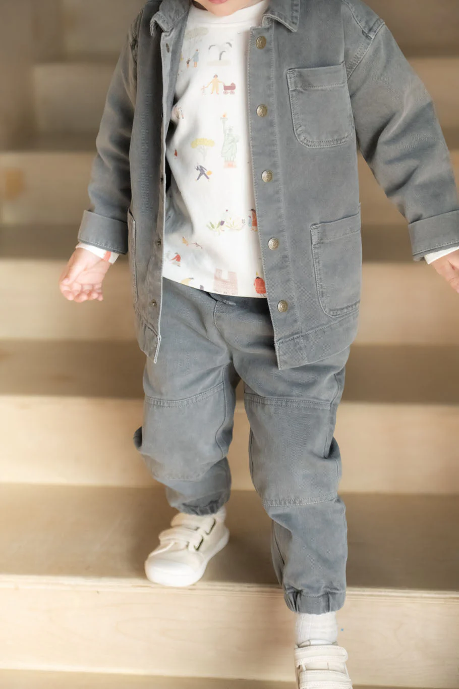 Vintage Twill Baby Utility Jogger - Charcoal - Image 2