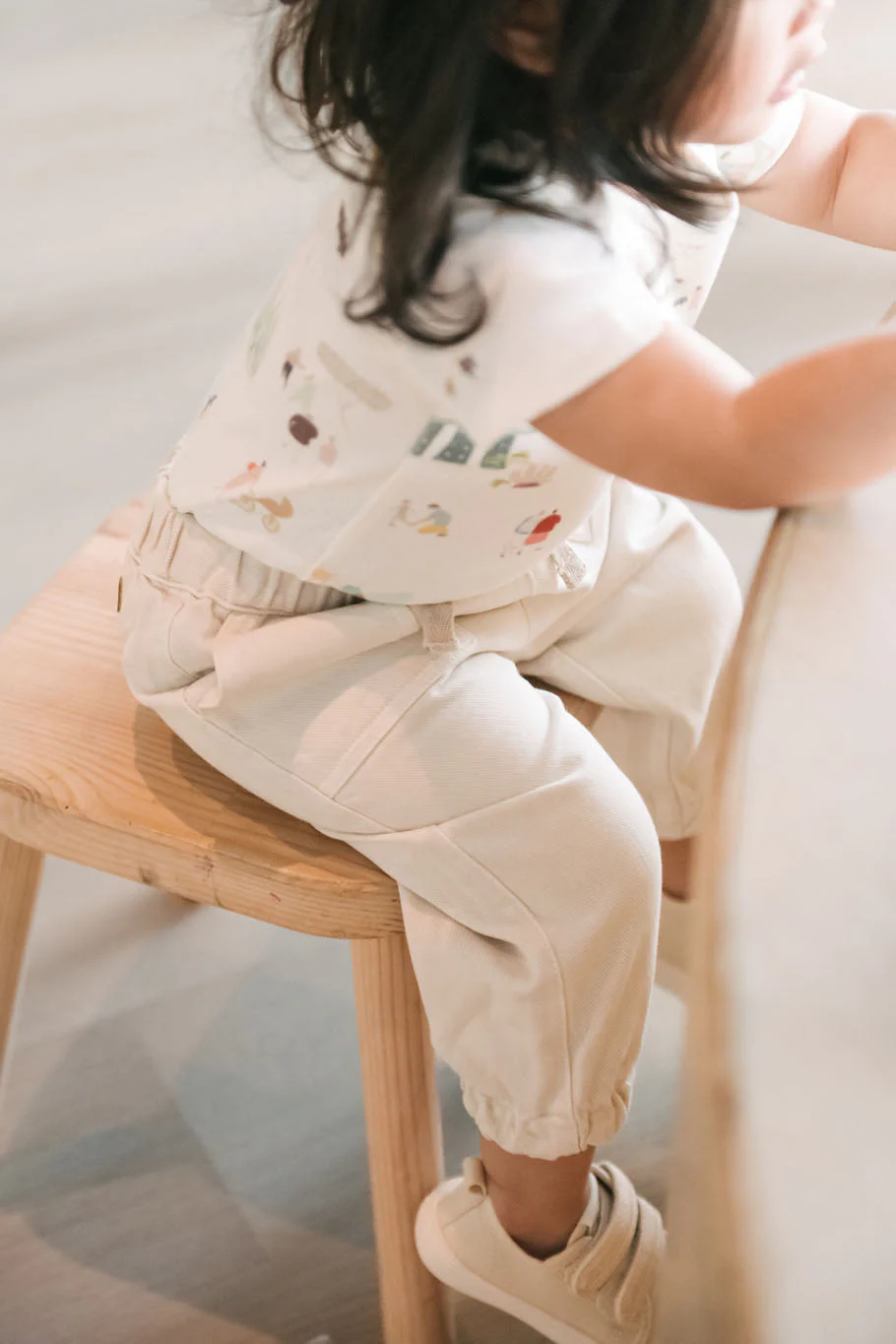 Vintage Twill Baby Utility Jogger - Natural - Image 4
