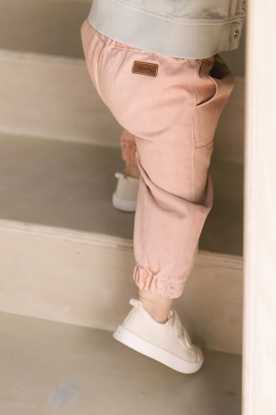 Vintage Twill Baby Utility Jogger - Peony - Image 2