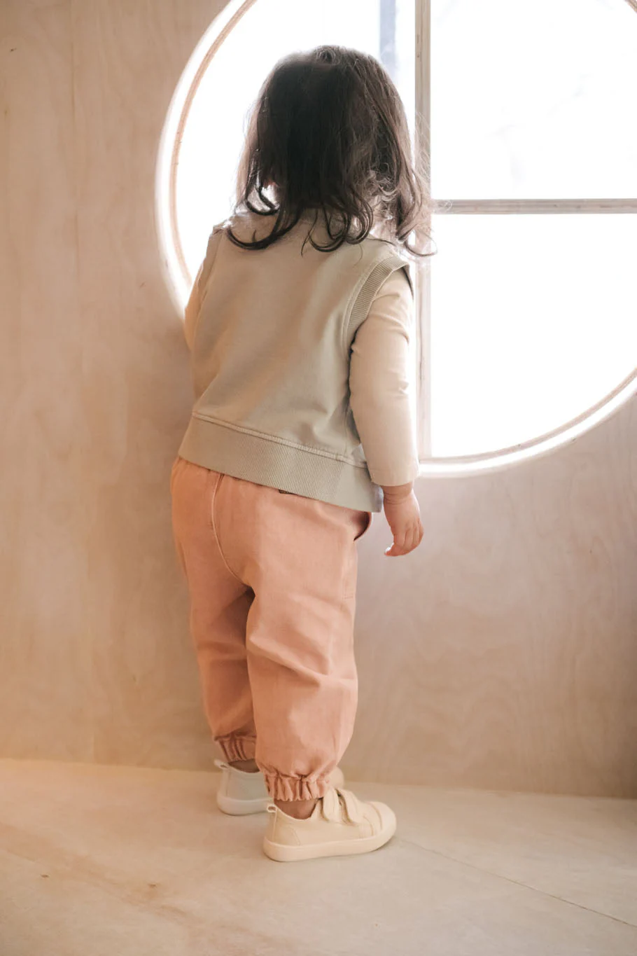 Vintage Twill Baby Utility Jogger - Peony - Image 3