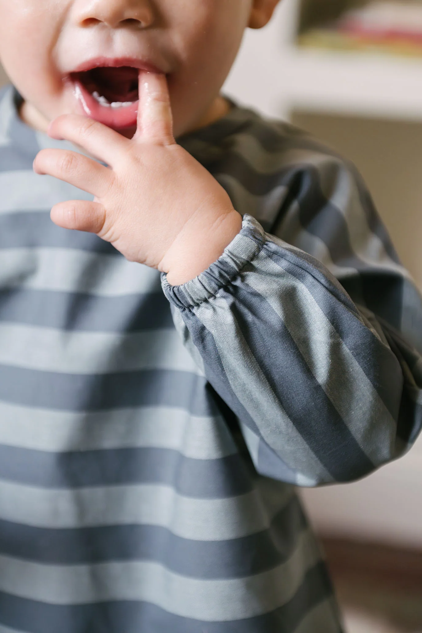 Water Repellent Baby Smock - Indigo Stripe - Image 3