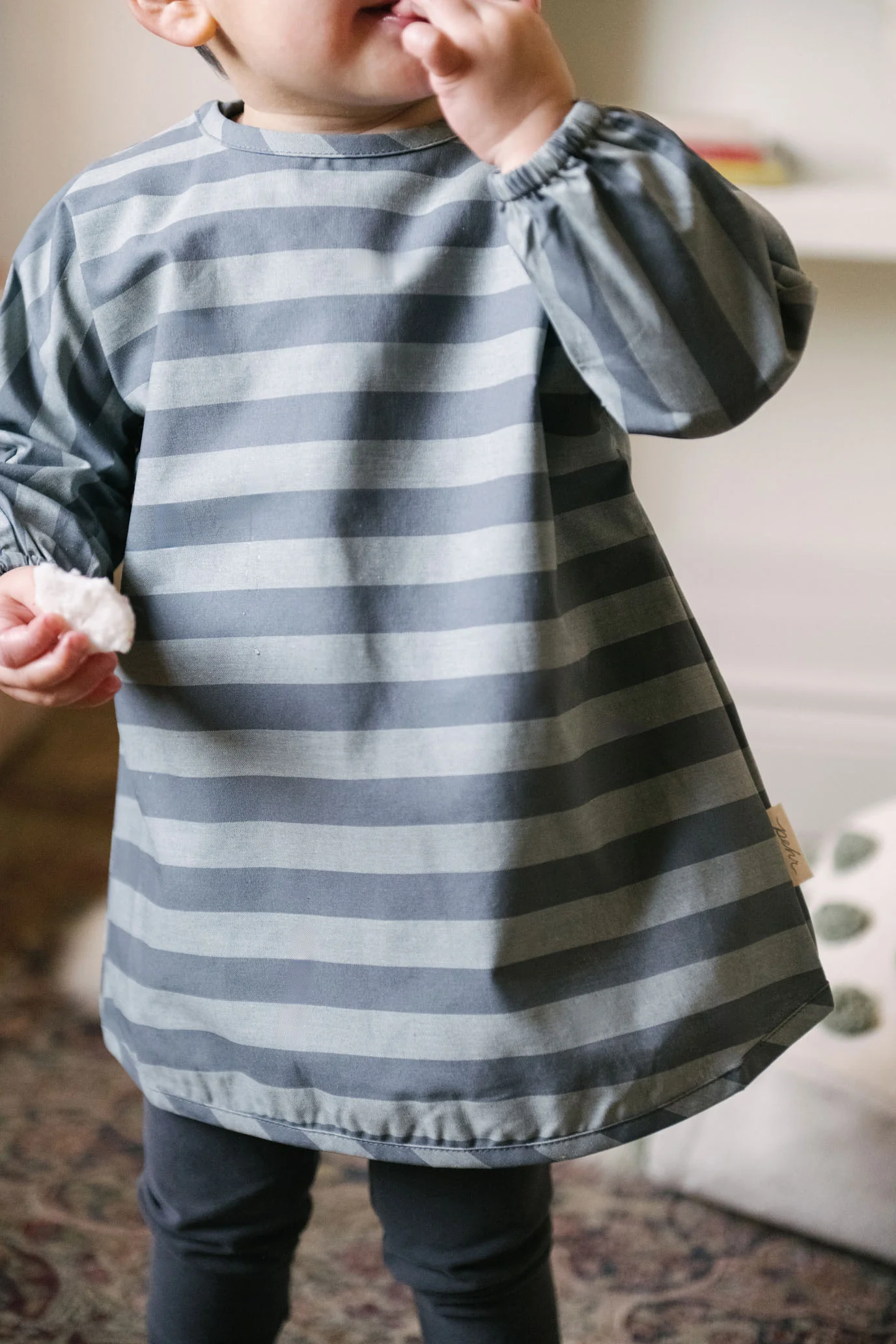 Water Repellent Baby Smock - Indigo Stripe - Image 5