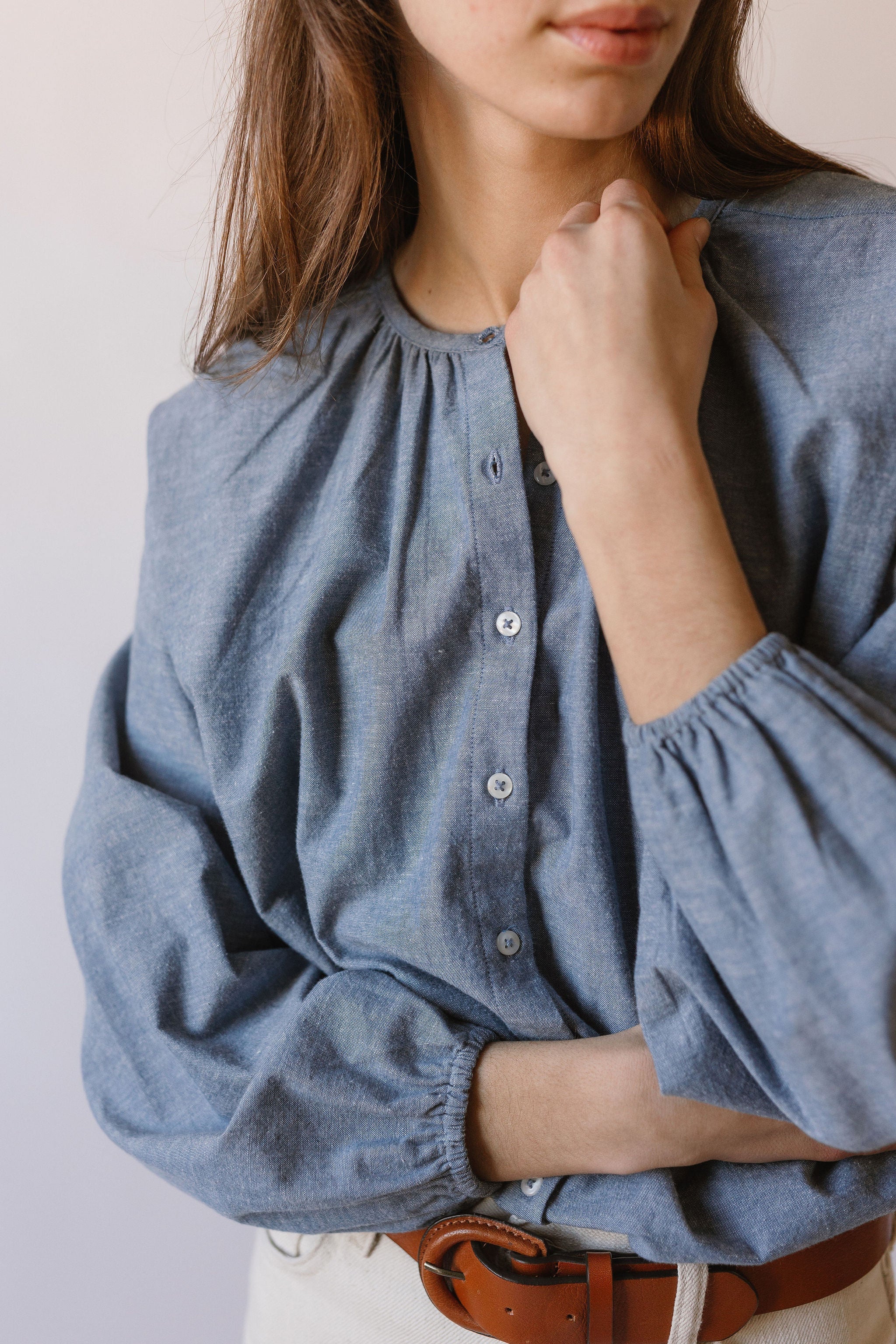 Women's Blouse - Chambray - Image 4