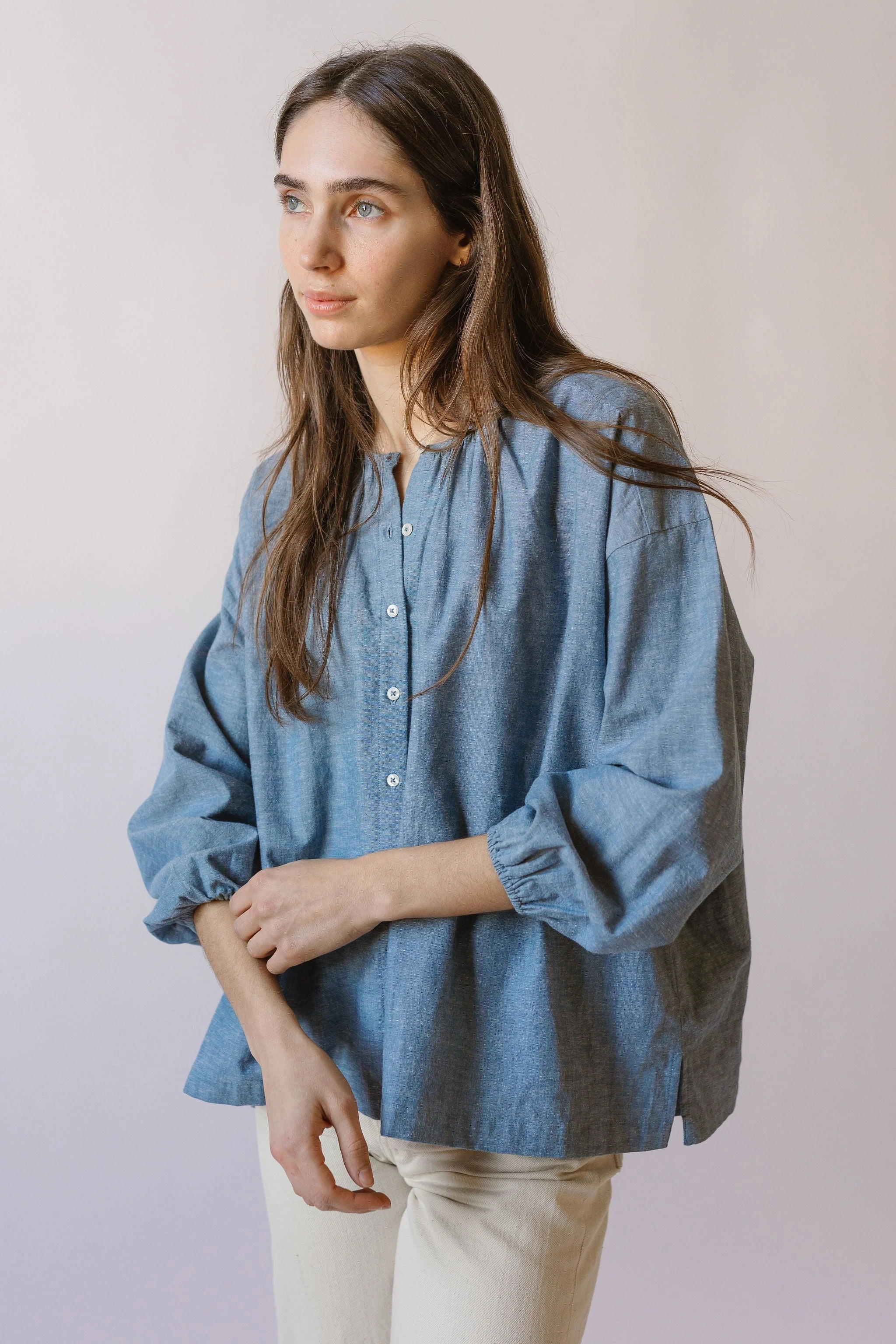 Women's Blouse - Chambray - Image 6