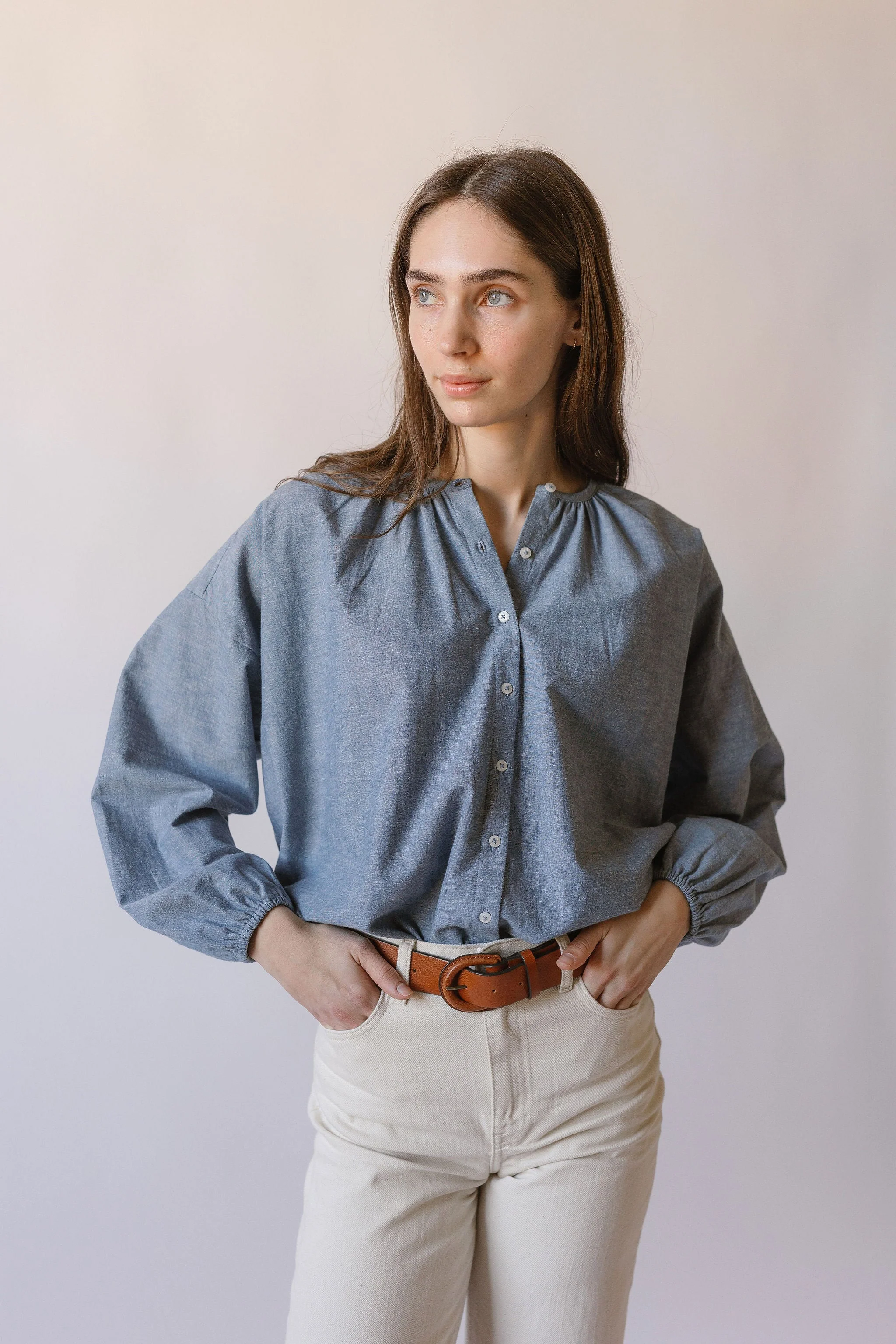 Women's Blouse - Chambray - Image 7